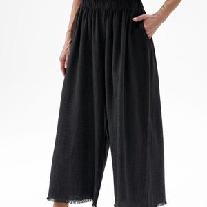 Simpuna Linen Black Palazzo Pants